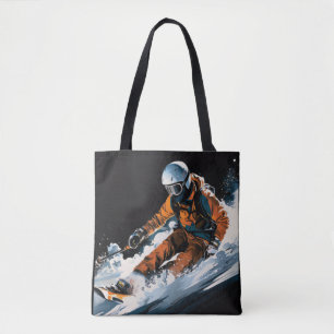 Bolsa Tote Ação de Esqui Desenho de Pintura Abstrato
