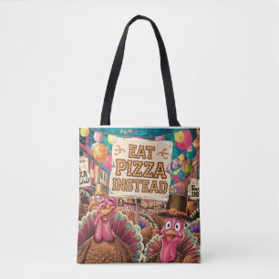 Bolsa Tote Ação de Graças com pizza