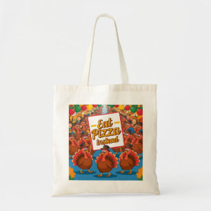 Bolsa Tote Ação de Graças com pizza em vez