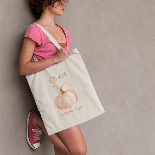 Bolsa Tote Ação de Graças Personalizada - Queda de Abóbora Ag