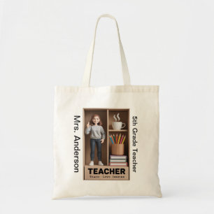 Bolsa Tote Ação do professor Figura IA Estilo in a box Boneca