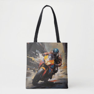 Bolsa Tote Ação Moto Race Esporte Pintura Abstrato