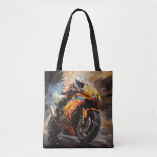 Bolsa Tote Ação Moto Race Esporte Pintura Abstrato