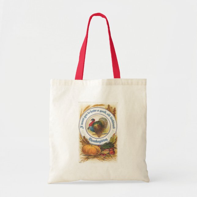Bolsa Tote Acção de graças antiquado (Frente)