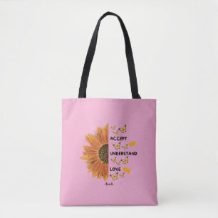 Bolsa Tote Aceitar Compreender Cotações de Amor Nome Personal