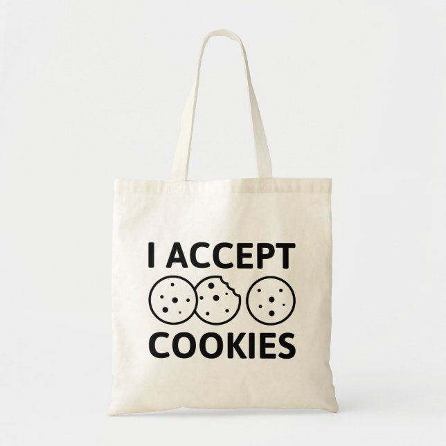 Bolsa Tote Aceito Cookies (Frente)