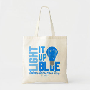 Bolsa Tote Acenda-A A Camisa De Consciência Do Autismo Azul, 