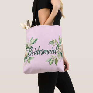 Bolsa Tote Acento de Jardim Folha Verde de Dama de Honra