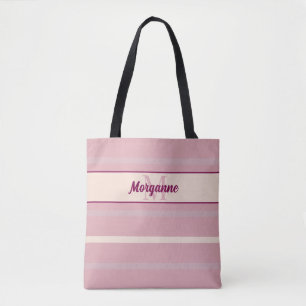 Bolsa Tote Acentos de vinho com escovas de monograma, cor-de-