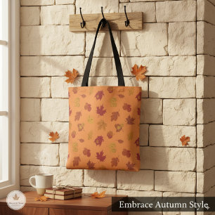 Bolsa Tote Acessório de Outono com Folhas Caindo Elegante