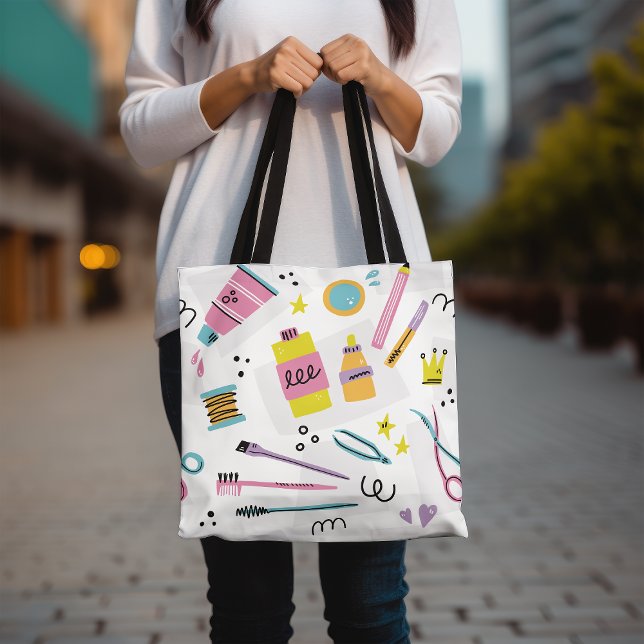 Bolsa Tote Acessórios de beleza de pastel de maquilhagem (Criador carregado)