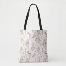 Bolsa Tote Acessorios Etéreos Boho Caçador de Sonhos Penas Ce
