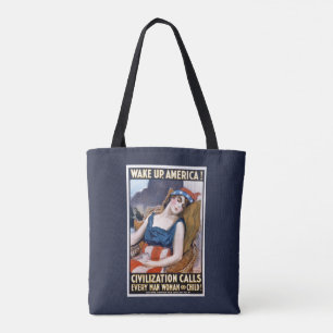Bolsa Tote Acordar América! Vintage, Arte Patriótica da Liber