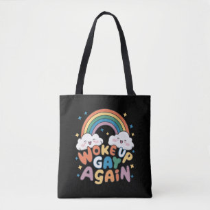 Bolsa Tote Acordou Gay de novo o mês do orgulho LGBT Groovy