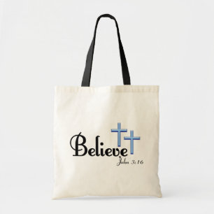 Bolsa Tote Acredite com a sacola das cruzes do azul