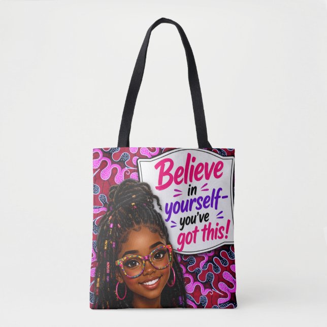 Bolsa Tote Acredite em você mesmo - você consegue! (Frente)