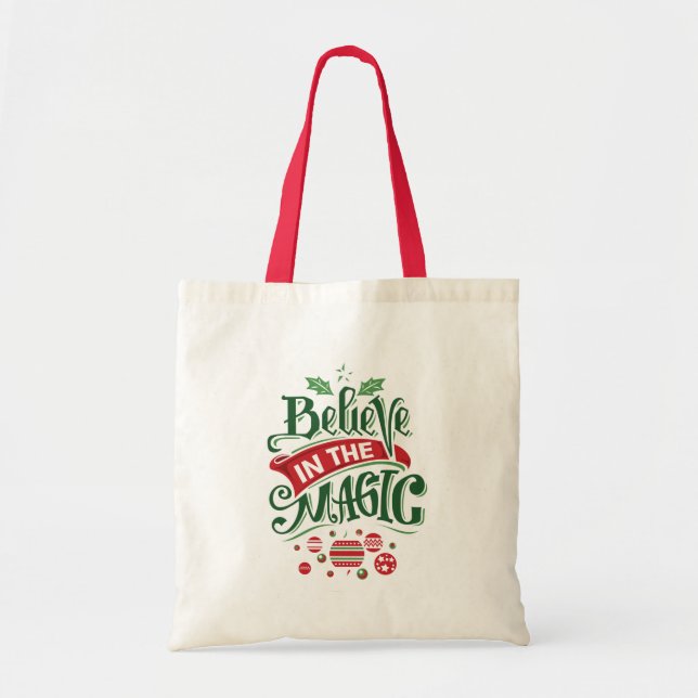 Bolsa Tote Acredite na Tipografia de Natal Mágico (Frente)