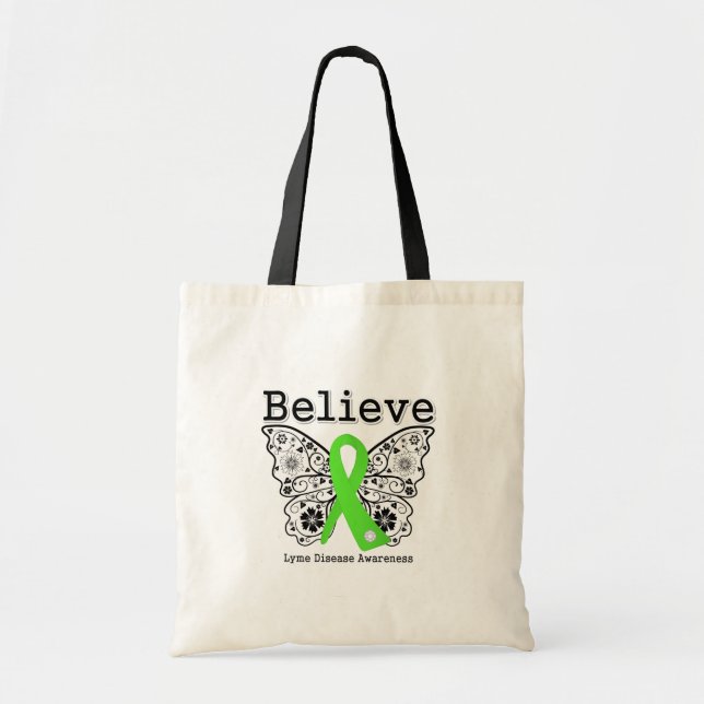 Bolsa Tote Acreditem na consciência da doença de Lyme (Frente)