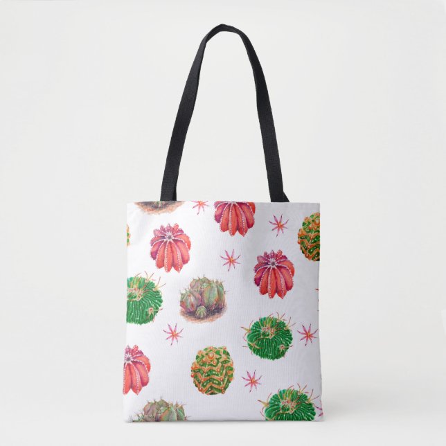 Bolsa Tote ?actus seamless floral pattern background, wallpap (Frente)
