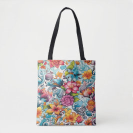 Bolsa Tote AD 019 - Padrão digital floral