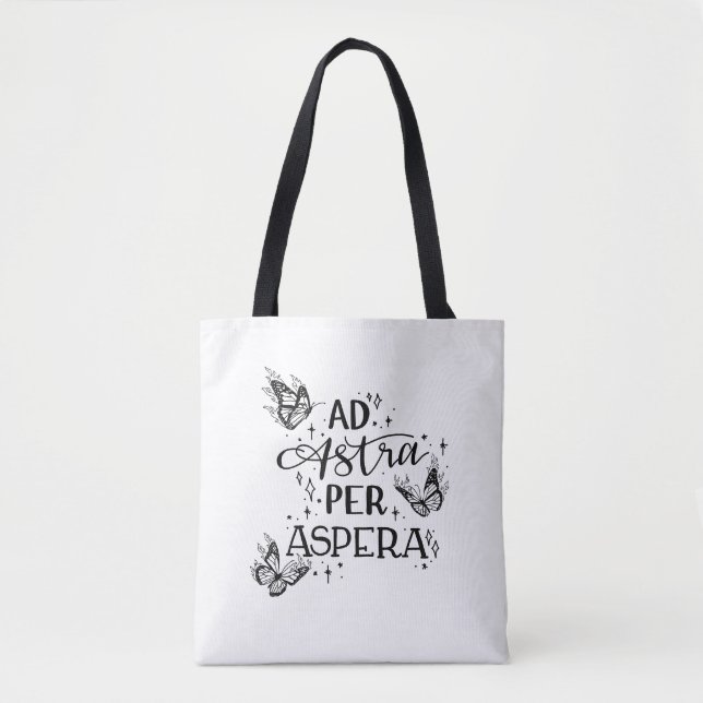 Bolsa Tote Ad astra por aspera Tragetasche weiß (Frente)