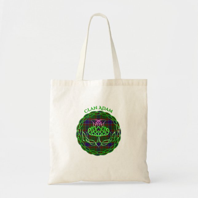Bolsa Tote Adam Scottish Tartan Celtic Thistle (Frente)