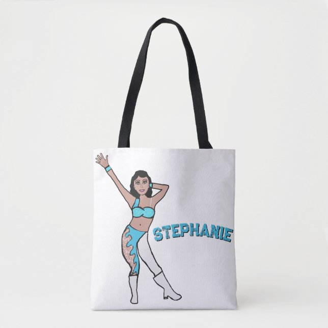 Bolsa Tote Add A Name Aqua Swirl #2 (Frente)