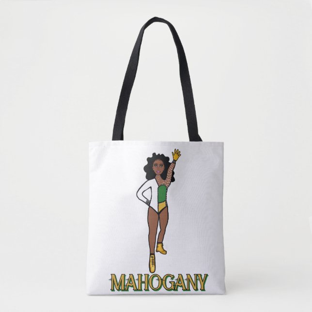 Bolsa Tote Add a Name Dancer Green White #1 (Frente)