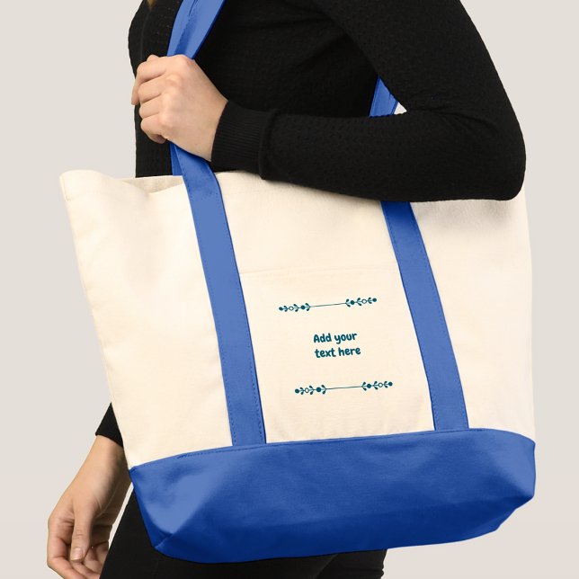 Bolsa Tote Add name blue text (Criador carregado)