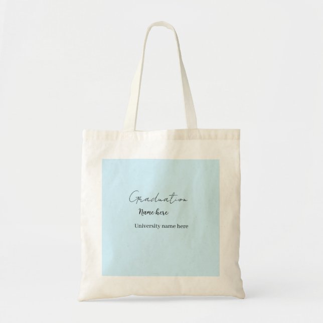 Bolsa Tote add your text simple graduate add school name cong (Frente)