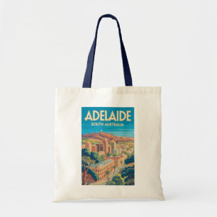 Bolsa Tote Adelaide Austrália Ilustração Viagem Arte Vintage
