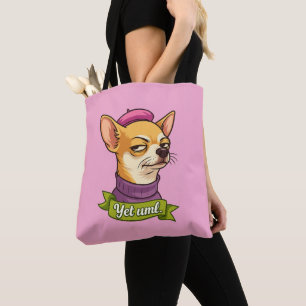 Bolsa Tote Adesivo de Chihuahua Atrevido