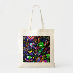 Bolsa Tote Adesivo de Sapo com Asas de Fada Sapo Neon Tripp