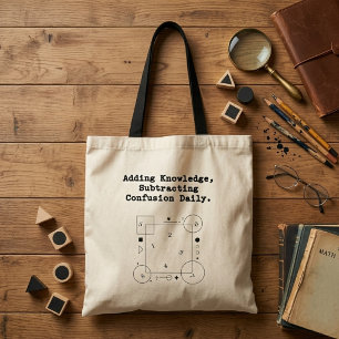 Bolsa Tote Adicionando Conhecimento de Matemática   Subtraind