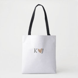 Bolsa Tote Adicionar a letra do nome do casal dourado do casa