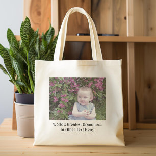 Bolsa Tote Adicionar a sua fotografia e texto simples