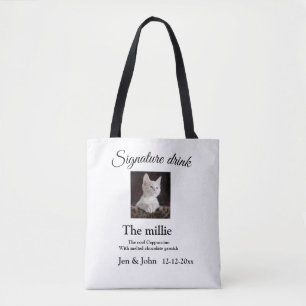 Bolsa Tote Adicionar bebida assinatura foto do animal nome da
