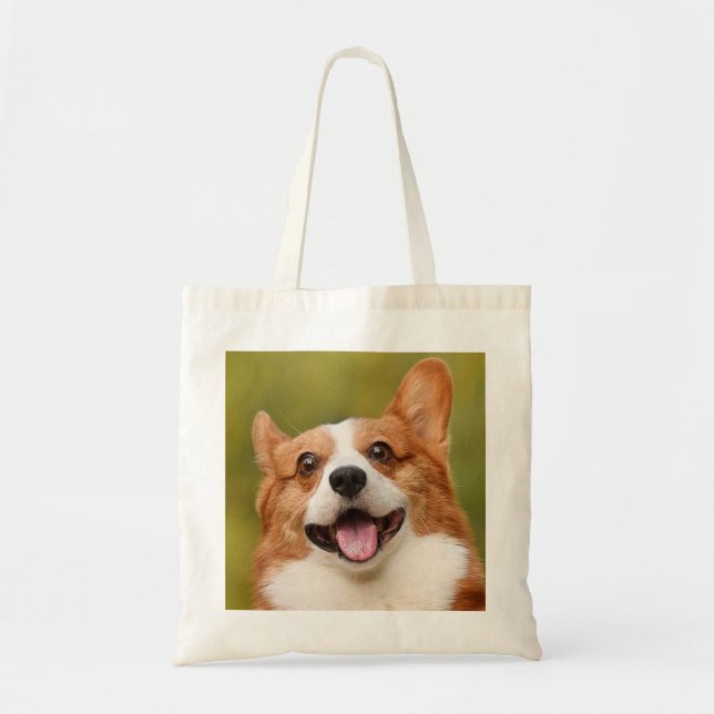Bolsa Tote Adicionar Foto de Cão Personalizada Personalizada (Frente)