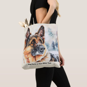 Bolsa Tote Adicionar Nome Alterar Texto, German shepherd na N