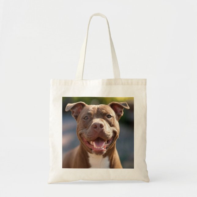 Bolsa Tote Adicionar Personalização de Foto Bull de Pit (Frente)