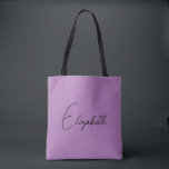 Bolsa Tote Adicionar Seu Nome Ou Lavanda De Presente De Dia d<br><div class="desc">Substitua O Texto Do Nome Do Script Aqui O Elegante Design Minimalista Da Tipografia Do Modelo Da Típografia Moderna Que Compra A Sacola De Tota Do Ombro.</div>