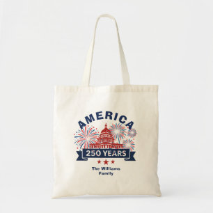 Bolsa Tote Adicionar Sobrenome Família América 250 Fogos de A