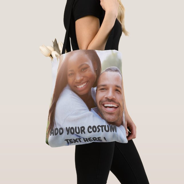 Bolsa Tote Adicionar Sua Própria Foto Personalizada (Close Up)