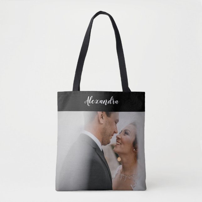 Bolsa Tote Adicionar Sua Própria Foto Personalizada (Frente)