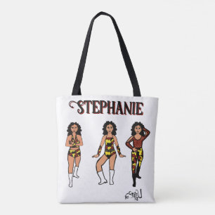 Bolsa Tote Adicionar um Nome Dançarino Vermelho Camuflado Ama