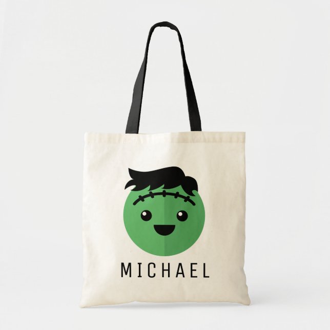 Bolsa Tote Adicione seu nome | Cute Frankenstein (Frente)