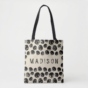Bolsa Tote Adicione seu nome Grunge Skeleton