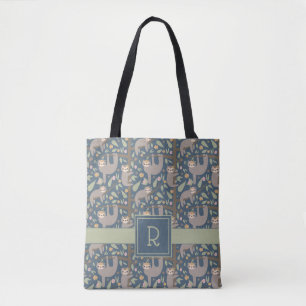 Bolsa Tote Adicione seu teste padrão floral bonito inicial