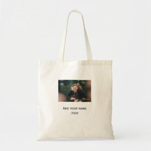 Bolsa Tote adicione seu texto de foto crianças divertidas fér