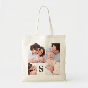 Bolsa Tote Adicione Sua Própria Colagem De Fotografias Monog